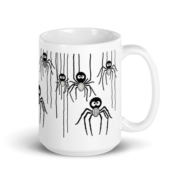 Funny And Lovely Mug - Friendly Spider (Black) - Image 3