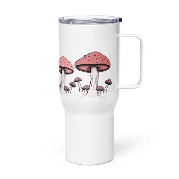 Beautiful Travel Tumbler – Dreamy Mushrooms (Red) - Image 2