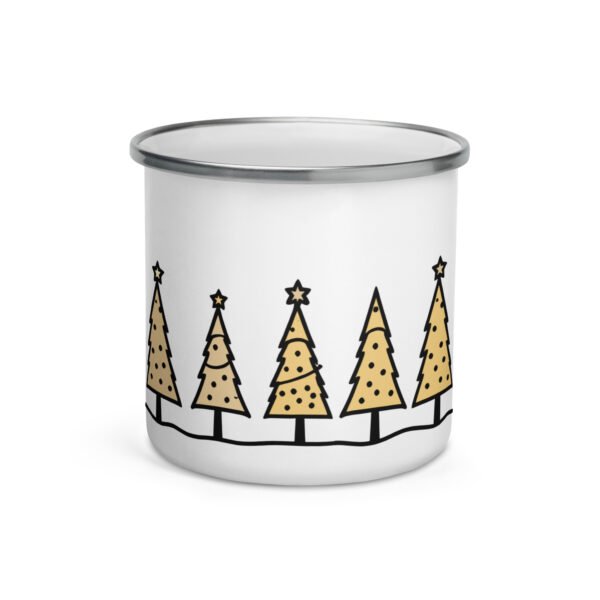 Playful Christmas Enamel Mug - delightful gift for friends, family, or anyone who loves a little seasonal sparkle. Perfect for cocoa topped with marshmallows!