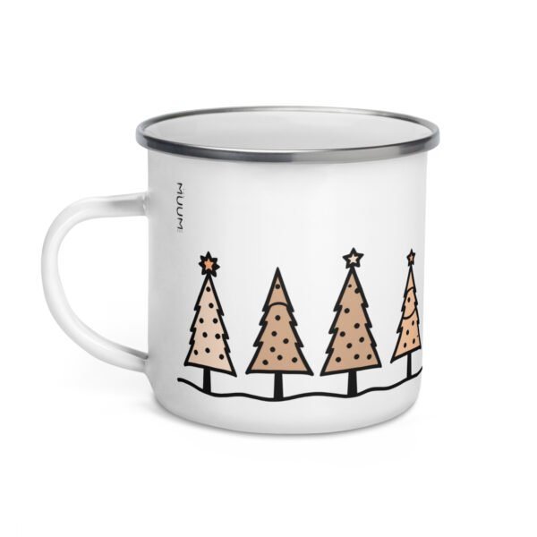 Playful Christmas Enamel Mug - delightful gift for friends, family, or anyone who loves a little seasonal sparkle. Perfect for cocoa topped with marshmallows!