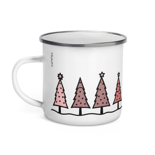Playful Christmas Enamel Mug - delightful gift for friends, family, or anyone who loves a little seasonal sparkle. Perfect for cocoa topped with marshmallows!
