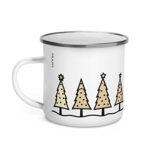 Playful Christmas Enamel Mug - delightful gift for friends, family, or anyone who loves a little seasonal sparkle. Perfect for cocoa topped with marshmallows!