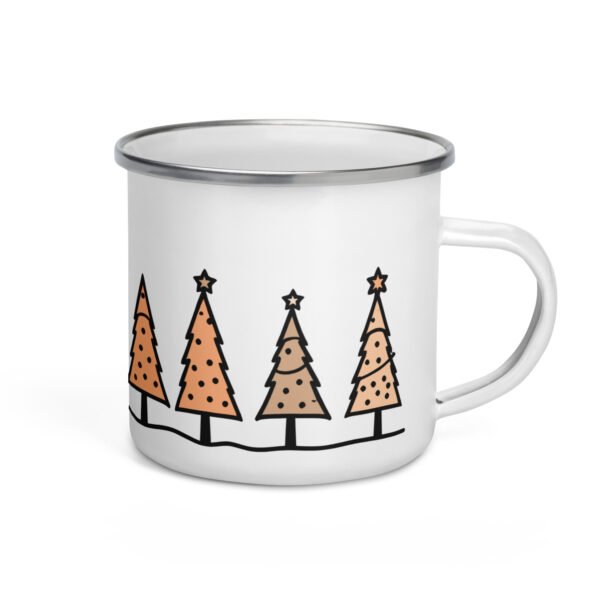 Playful Christmas Enamel Mug - delightful gift for friends, family, or anyone who loves a little seasonal sparkle. Perfect for cocoa topped with marshmallows!