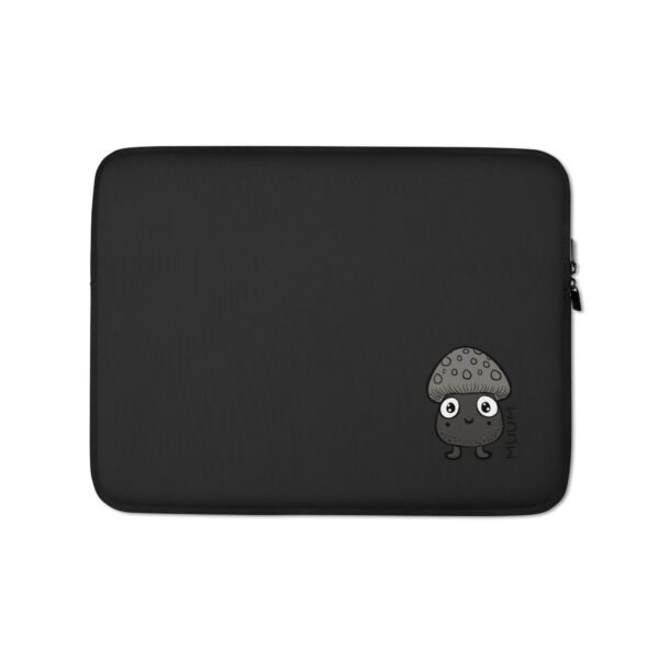Cute Laptop Sleeve 13''/15'' – Mushroom Buddy (Black) - Image 2